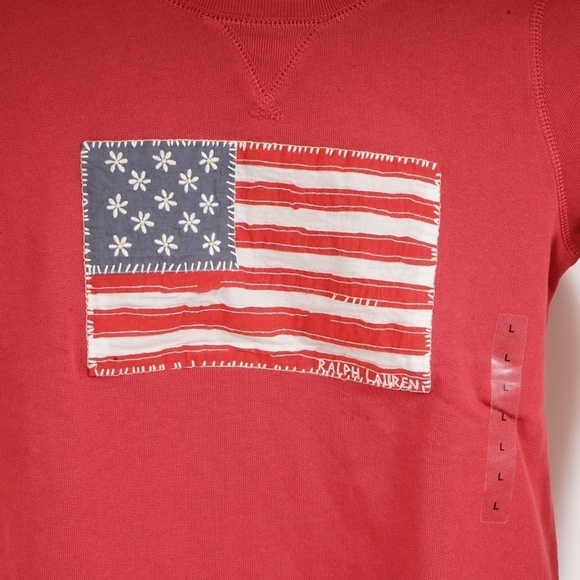 NWOT Polo Ralph Lauren Red American Flag‎ Long Sleeve Sweater - Picture 2 of 7